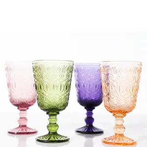 Aeofa goblet vintage wine glass wedding goblet amber goblet glass