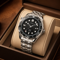 Reloj de pulsera hueco con diseño mecánico para hombre - Reloj de cuarzo de alta gama con correa de acero inoxidable y caja de aleación de 43 mm con esfera de puntero de moda