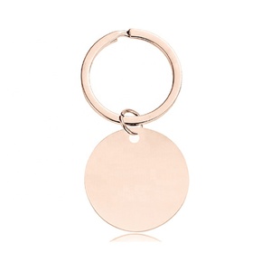 Etiquetas de perro de metal 30mm grabado en blanco personalizado al por mayor etiquetas de perro de acero inoxidable llavero redondo en blanco llavero circular - Product Image 2
