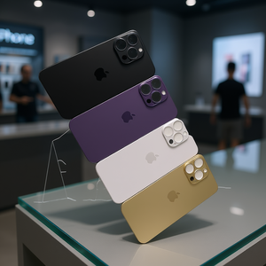 Coque arrière de remplacement pour Apple iPhone 14 Pro, noir, violet, blanc, or - Product Image 3