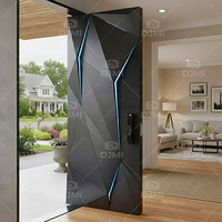 Portes de sécurité extérieures pivotantes en acier inoxydable de haute qualité de style américain pour maison, porte d'entrée en métal