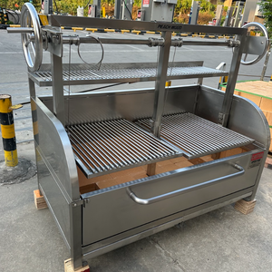 Parrilla Brasero Argentina de Acero Inoxidable para Churrasco, Barbacoa de Carbón con Caja de Fuego y Parrilla Ajustable - Product Image 1