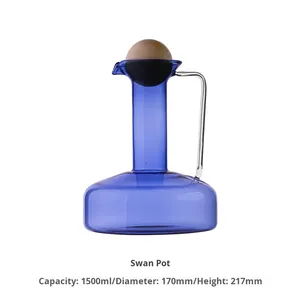 Tetera Británica de Gran Capacidad de Vidrio Borosilicato, Estilo Escandinavo Ecológico, Resistente a Altas Temperaturas, para Café y Té Frío - Product Image 6