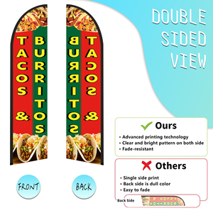 2.5*11.5 FT BURRITOS TACOS High Quality Custom Feather <b>Flags</b> Beach <b>Flag</b> for Beach Party and Advertising Promotions - Product Image 2