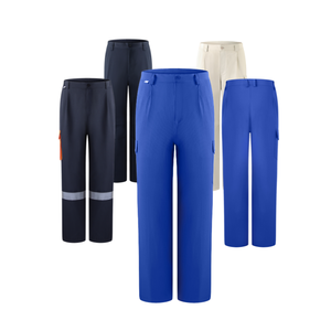 Gran oferta de pantalones de trabajo FR resistentes al fuego, pantalones de soldadura de seguridad con múltiples bolsillos para hombres - Product Image 1