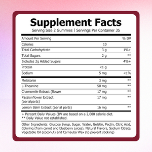Gummies pour le sommeil à base de glucides complets, directement de l'usine, pour un endormissement plus rapide, un sommeil plus long et un soutien de la mémoire - Product Image 2