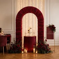 Support de toile de fond arqué 3D plissé 4,3x7 pieds en aluminium robuste pour mariage, fête, photomaton, événement, décoration, qualité de location