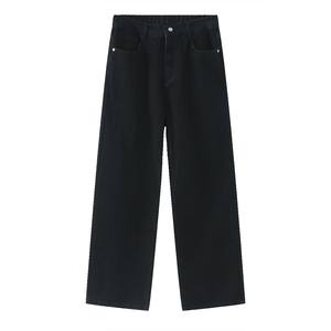 Pantalones Vaqueros Anchos de Mezclilla Azul Oscuro para Hombre, 100% Algodón, Lavados, de Pierna Recta, Tallas Grandes, Venta al por Mayor - Product Image 2