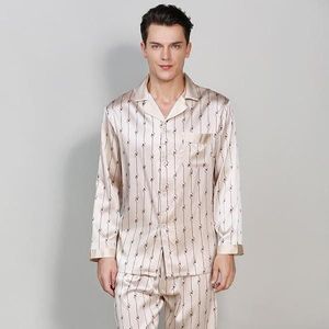Pijamas de Pantalón Largo Transpirables de Seda 100% de Alta Calidad, Ropa de Dormir Personalizada para Hombre, Fabricante de Lujo OEM ODM - Product Image 3