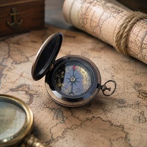Ross London <b>Antique</b> Brass Pocket <b>Compass</b> Nautical Design Vintage Marine Navigation Device Handcrafted Analog Display - Product Image 2