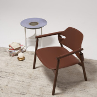 Chaise dinante en bois solide tapissée par cuir nordique Offre Spéciale de Brown de conception pour le café de restaurant de salle à manger