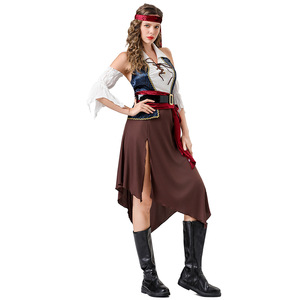 Costume de pirate pour femme, tenue de cosplay caribéenne pour adulte, jupe, collection automne 2025 - Product Image 3