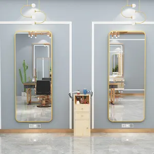 Foshan Great Professional Customized Wooden Mirror Salon Mirror Station Makeup Mirror For Barber Shop Salon Furniture