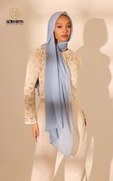Châle long traditionnel en mousseline de soie perlée imprimée de qualité supérieure, hijab léger en mousseline de soie