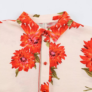 เสื้อผู้หญิง PB&<span class=keywords><strong>ZA</strong></span> รุ่นใหม่ประจำฤดูร้อนปี 2026 แฟชั่นลายดอกไม้ เสื้อสไตล์วินเทจลำลอง แขนยาว เสื้อเชิ้ตผู้หญิง เสื้อเบลาส์เก๋ไก๋ - Product Image 3