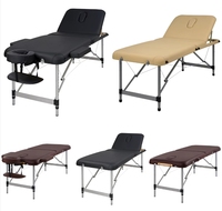 Table de massage portable en aluminium à 2 sections, lit de spa pliable, canapé de traitement léger pour usage domestique et clinique