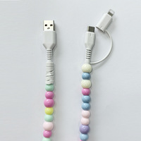 Kabel Data Berhias Manik-Manik Kustom Grosir, Kabel Pengisi Daya, IPhone, Android, Ipad