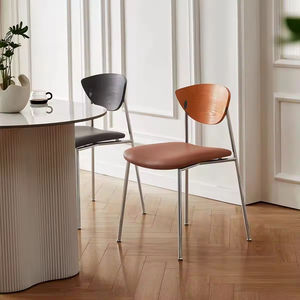 Silla de Comedor Moderna de Estilo Lujoso, de Cuero Negro con Patas de Metal, <span class=keywords><strong>para</strong></span> Restaurante, Oficina, Hotel y Cafetería - Product Image 6