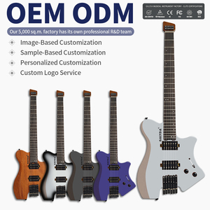 Guitarra Eléctrica Portátil sin Cabeza de 83 cm, Guitarra de Viaje Ligera, Puente Fijo, Logotipo Personalizado, Compra Directa de Fábrica OEM - Product Image 4