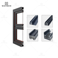 Profil de fenêtre pliante en aluminium de 50 mm, fenêtres en verre pliantes, balcon, magasin, cadre de fenêtre pliante verticale, profil en aluminium