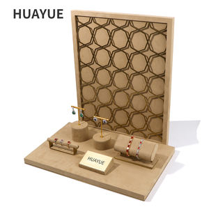 Exhibidores de Joyería de Terciopelo Caqui Personalizados de Huayue, Exhibidores de Joyería de Lujo para Escaparates - Product Image 5