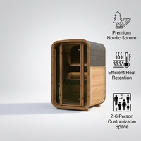 Sauna finlandais électrique moderne KLAFIN pour 3 personnes avec toit en asphalte et bois de pruche pour usage en villa