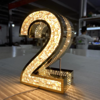Lettres lumineuses Halo, lettres en acrylique rétroéclairées, lettres en acier inoxydable avec bordure en acier inoxydable, lettres 3D personnalisées pour enseigne murale de marque