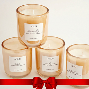 Bougie parfumée AIKUN en verre avec cire de soja écologique, longue durée de combustion, personnalisable avec logo, idéale pour la décoration intérieure et les cadeaux – Nouveauté très prisée - Product Image 3