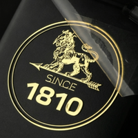 Autocollants de transfert UV personnalisés avec logo, estampage à chaud argenté, autocollants transparents pour cadeaux et artisanat, fabriqués au Fujian