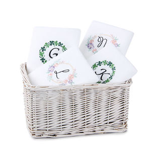 Fabriek Direct Goedkope Katoenen Badstof Witte Hand Gezicht Handdoek Met Fancy Borduurwerk - Product Image 3