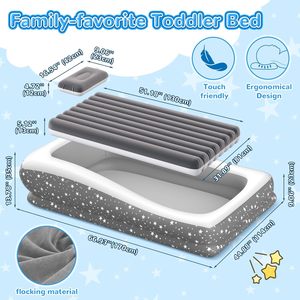 Star Pattern Kids <b>Inflatable</b> Travel Bed with Safety Rails for Toddlers Camping Home - Product Image 6