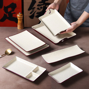 Xiangyuan <b>melamine</b> tableware <b>plates</b>, commercial sandalwood thickened round <b>plates</b>, hotel hot pot buffet plating, restaurant - Product Image 4