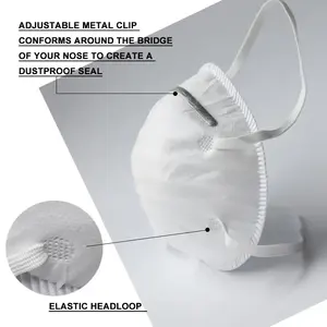 Bando masker debu sekali pakai, Filter partikulat dengan katup 20 Pak pekerja perlindungan pernapasan dari debu bau bau - Product Image 3