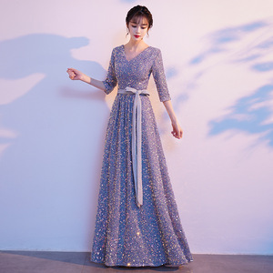 Costume de scène pour chœur, robe pour femme, chef d'orchestre de piano, chanson rouge, paillettes, animateur, soirée de remise de diplôme - Product Image 2