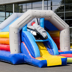 Combinaison gonflable de haute <span class=keywords><strong>qualité</strong></span>, château, arrière-cour, location, fête, saut, fusée, espace, maison avec toboggan pour enfants - Product Image 3