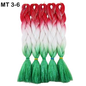 Wholesale Christmas Color Bling Tinsel Hair Extension High Quality Raw Material Ombre Jumbo <strong>Braid</strong> Synthetic Hair for Braiding - Product Image 1