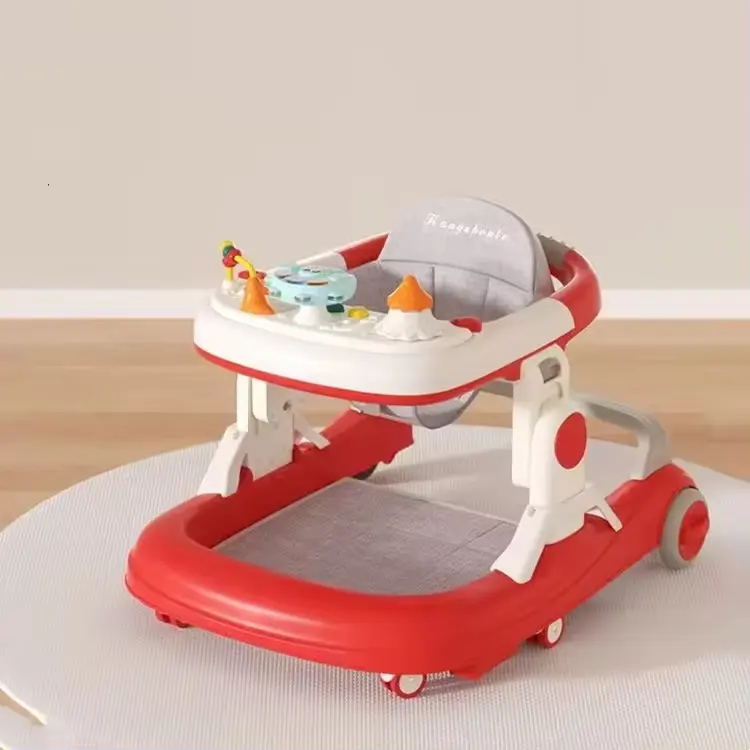 Draagbare Babyrollator Met Afneembare Speelgoedlade En Eetplaat/Eenvoudig Opvouwbare Multifunctionele Babywandelaar