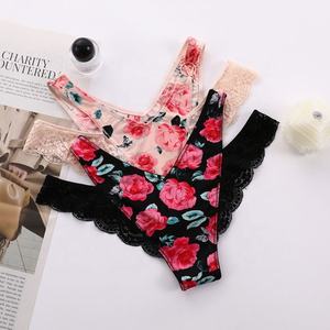 Nueva Llegada 2026, Ropa Interior de Encaje de Tiro Bajo para Mujer, Bragas Modernas para Chicas Jóvenes, Estilo Floral, Secado Rápido, Forma de <span class=keywords><strong>V</strong></span>, <span class=keywords><strong>Tanga</strong></span> Elegante - Product Image 2