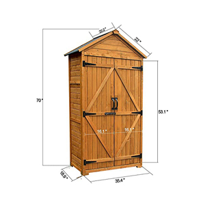 Caseta de Almacenamiento de Madera para Jardín de Gran Capacidad, Caseta de Almacenamiento de Madera para Patio Trasero - Product Image 5