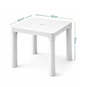 White Square <b>Table</b> 50x50x47 Cm Hard Plastic Children Indoor Outdoor Use - Product Image 2