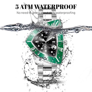 Montre automatique en acier inoxydable massif, étanche, de style professionnel, personnalisable, MIYOTA 8215, forme irrégulière, 5 BAR, 20 mm, pour homme - Product Image 3