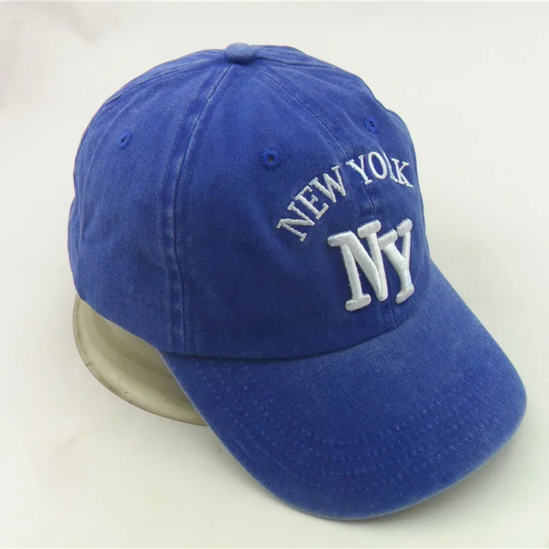 นิวยอร์กผลิตร้อนขาย6แผงไม่มีโครงสร้างหมวกพ่อล้างมีความสุขผ้าฝ้ายหมวกพ่อเย็บปักถักร้อยโลโก้หมวกเบสบอล