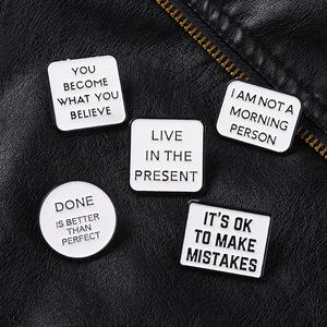 Motivasyon tırnaklar emaye pimleri canlı yaşam için mutlu broşlar çanta mektup söyleyerek rozet takı hediye öğrenciler için erkek Metal el sanatları - Product Image 3