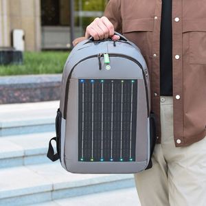 Mochila Solar Impermeable Oxford para Hombre, Estilo Casual de Negocios, Carga Solar, Tendencia 2026, Nueva Llegada, Viaje, Negra y Gris - Product Image 1