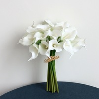 Bouquet de lys artificiels décoratifs de mariage bohème M294, toucher réaliste, blanc ivoire, soie pour mariée, demoiselle d'honneur, fleurs de lys