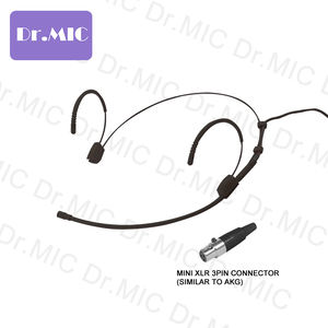 Auriculares de color negro Gancho para la oreja doble <span class=keywords><strong>TA3F</strong></span> Accesorios de micrófono de diadema para sistema inalámbrico PA - Product Image 4