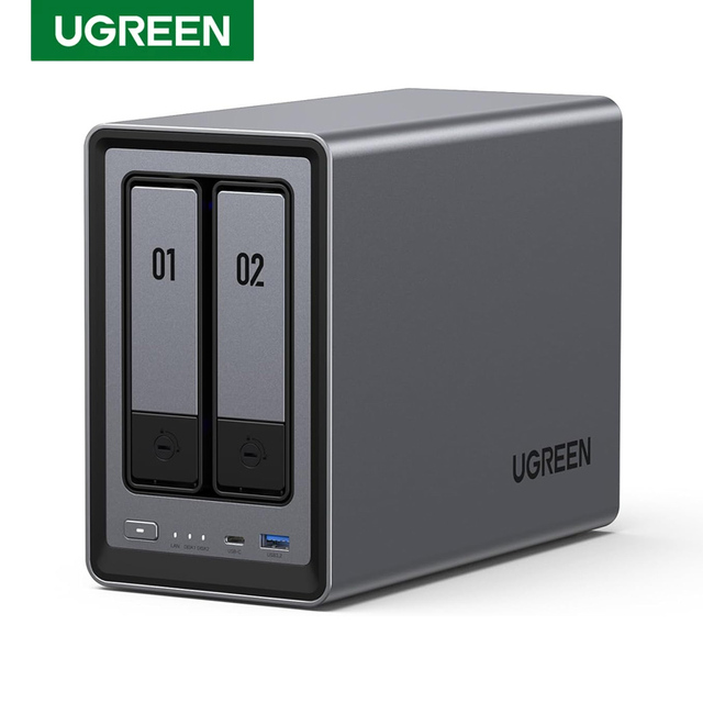 UGREEN NAS DXP2800 2 Bay Desktop NAS Intel N100 Quad core CPU 8GB DDR5 RAM 2.5GbE 4K HDMI Network Nas Storage 2 * M.2 NVMe Slots