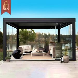 Pérgola de jardín al aire libre moderna, marco de persiana de aluminio, 3X3-4X8M, cubierta de patio con recubrimiento de polvo, parasol impermeable, pérgola al por mayor - Product Image 1
