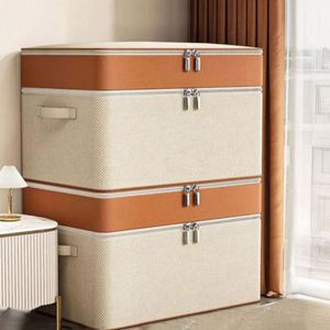 Bolsa de Almacenamiento de Ropa Plegable y Sostenible de Tela Oxford, 35L, Estilo Americano, Organizador de Armario Multifuncional - Product Image 1