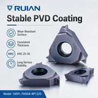 Plaquettes d'insertion indexables en carbure de tungstène, dureté HRC25-35, avec revêtement PVD, pour tournage CNC, OEM pour l'acier, 16ER1.75ISOA